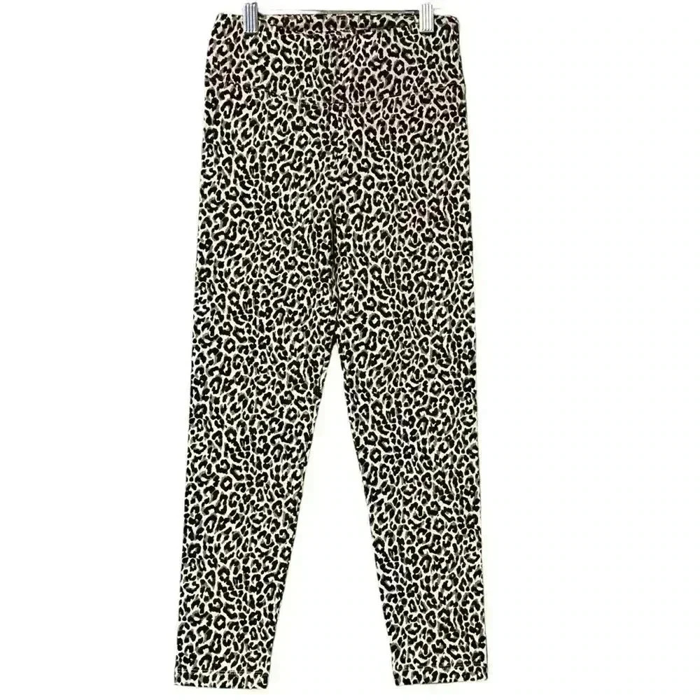 J.Crew Factory Women’s Leopard Print Cropped Everyday Leggings XXS Black Tan NWT